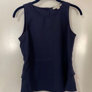 LOFT Navy Peplum Sleeveless Top Size XS